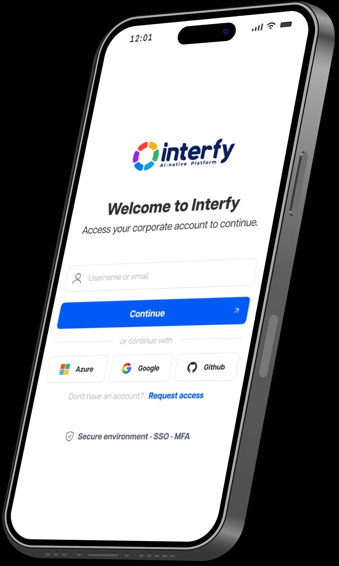 Interfy Mobile App auf einem Smartphone dargestellt